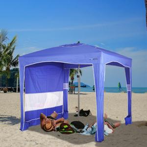 UPWELL Beach Tent Easy Set Up Canopy Sun Shelter Shade with UPF 50+UV Protection Portable Beach Umbrella Outdoor Sunwall with Sand Pockets for Fishing Backyard Camping (Blue)