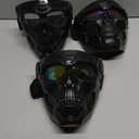 Kanayu 3 Pcs Airsoft Mask Skull Full Face Electroplated Lenses Military Halloween Paintball Motorcycle Face Mask for Riding Racing Shooting Cosplay Cs Survival Games (Not Anti Fog)