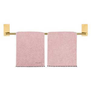 NearMoon Self Adhesive Bathroom Towel Bar- Stainless Steel Bath Wall Shelf Rack Hanging Towel Stick On Sticky Hanger Contemporary Style, NO Drilling (1 Pack, Brushed Gold, 24-Inch Towel Rack)