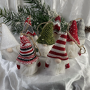 Christmas Santa Gnomes LED Lighted Ornaments Set of 8 Individual Plush 5"