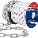 MARINE SYSTEM Anchor Line 3/8 Inch 50 FT 100 FT 150 FT Nylon 3 Strand Anchor Rope with 1/4inch x 6.6ft Galvanized Anchor Chain (3/8 Inch x 100 Ft)
