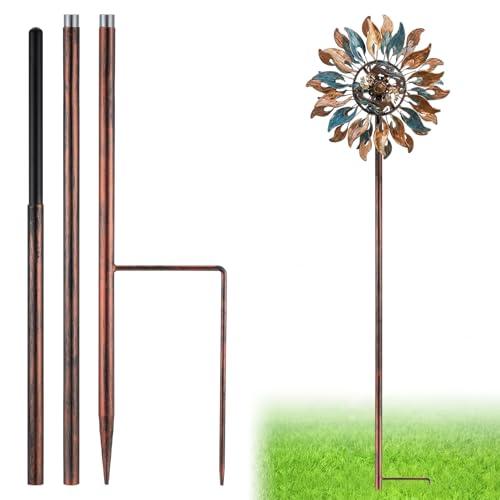LEIFIDE Copper Color 72" h Replacement Pole for Large Wind Spinner, Windmill Replacement Parts, Three-Part Composition, 22mm Thicker Tube, Easy Assembly for Large Metal Wind Spinner