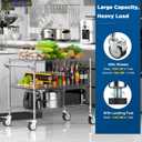Commercial Rolling Utility Cart,45In Large Kitchen Carts with Wheels