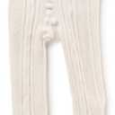 Silky Toes Luxurious Cotton Tights for Baby Girls 1 Pk Cable Knit Winter Footed Leggings (6-12 Months)