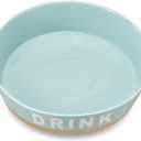 10" Non-Slip Ceramic Dog Bowl, 71 Oz Heavy-Duty Dog Food/Water Dish, Pet Feeding Bowl for Medium-Sized Dogs and Large Breeds, Porcelain Pet Feeder Bowl, Microwave and Dishwasher Safe, Lake Blue
