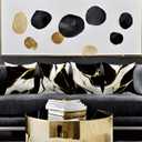 Throw Pillow Covers Set of 4, 18x18 Inch, Abstract Black White with Gold Accent Decorative Pillow Cases for Couch Sofa Living Room Bedroom Home Decor