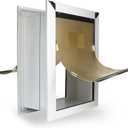 Extra Large Dog Door for Walls Heavy Duty Aluminum Doggy Door with Telescoping Tunnel Energy Efficient Double Flaps Pet Door for Large and Extra Large Doggies Up to 220 lbs, Weatherproof