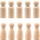 20Pcs Wooden Peg Doll, 65 mm Unfinished Wooden Female Male Plain Blank Bodies Angel Dolls for DIY Craft Wedding Party (Pack of 20) (20 PCS)
