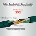 Outdoor Extension Cord Waterproof 100 FT, Green 14/3 SJTW Heavy Duty, Flexible 100% Copper 3 Prong Extension Cord for Lawn, Garage,UL Listed