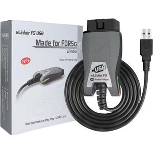 VGATE vLinker FS USB FORScan OBD2 Adapter for HS/MS-CAN Auto Switch, Wire OBD2 USB FORScan Adapter Code Readers & Scanner Diagnostic Tools