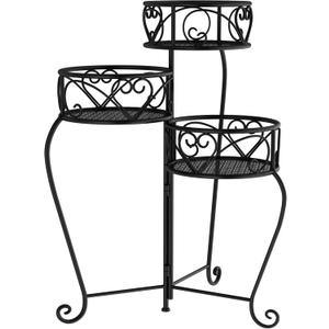 Pure Garden Tricycle Plant Stand 2-Tiered Indoor or Outdoor Decorative Vintage-Look Metal Display for Patio, Deck, Home or Lawn (Black)