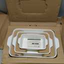 DOWAN Casserole Dishes for Oven, Baking Dishes Set, Ceramic Bakeware Sets of 3, Lasagna Pan Deep, Rectangular Baking Pan Set with Handles for Baking, Casserole, Kitchen, Wedding Gift, White (15.6''/12.2''/8.9'')