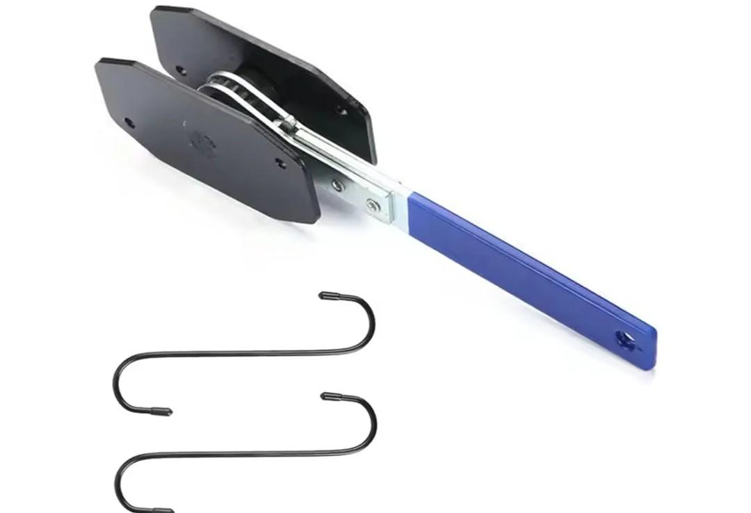 ITEFDTUTNE Brake Caliper Press Tool, Steel Heavy Duty Car Ratcheting Brake Caliper Piston Spreader Press Tool with 2 Hooks for Cars, SUVs and Light Trucks