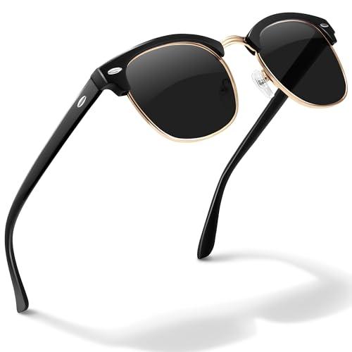 livho Rimless Trendy Polarized Sunglasses Men Women, Retro Sun Glasses for Men Women 2025, Semi Rimless UV Protection Shades