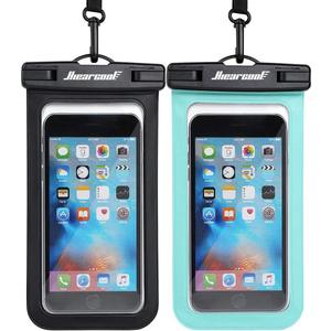 Hiearcool Waterproof Phone Pouch, IPX8 Waterproof Phone Case for iPhone 17/16/15/14 Pro Max, Cell Phone Dry Bag for Beach & Cruise Essentials, Touch Screen, Lanyard Included, 2 Pack (Fits Up to 8.3) (Black & Green)