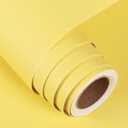 FunStick 15.8"x240" Thick Lemon Yellow Contact Paper Waterproof Self Adhesive Solid Yellow Wallpaper Stick and Peel Removable Peel and Stick Wall Paper for Cabinets Kids Bedroom Table Wall Covering