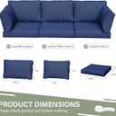 8 pcs Outdoor Cushion Slipcovers Outdoor Patio Cushions Covers Replacement Waterproof with Zipper w/3 Seat Cushion Covers and 5 Backrest Pillow Covers, Covers Only