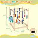 Wooden Puppy Play Gym for Small Dogs, Puppy Jungle Gym with 8 Hanging Toys, Wood Frame Indoor Puppy Gym with Dog Enrichment Toys for Puppies and Small Pets