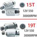 2PCS 24 Volt RS555 35000RPM High-Speed 7R Motor (15T) for Fisher Price Power Wheels Kids Ride On Car Upgrade,Pair of 12V&18V&20V&24V RS555 15T Motor for Kid's Kid's Ride On Vehicals DIY