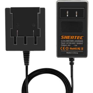 Shentec 40V Li-ion Charger 29482 Compatible with GreenWorks 29462 29472 Slide-in Style Battery for GreenWorks 40V G-MAX Tools 29252 20202 22262 (Not for Ni-MH/Ni-Cd Battery)
