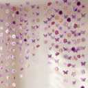 Dunzoom 10 Pack 36 ft 3D Wildflower Butterfly Garland Party Decor 6 Purple Artificial Flower Floral Hanging Vine 4 Butterfly Banner for Spring Birthday Wedding Baby Shower Backdrop Wall Arch Supplies