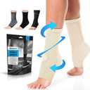 POWERLIX Legs Orthopedic Brace Compression Support Sleeve (Pair) for Swelling, Sprain, Plantar Fasciitis, Arthritis, Tendinitis, Nude Small