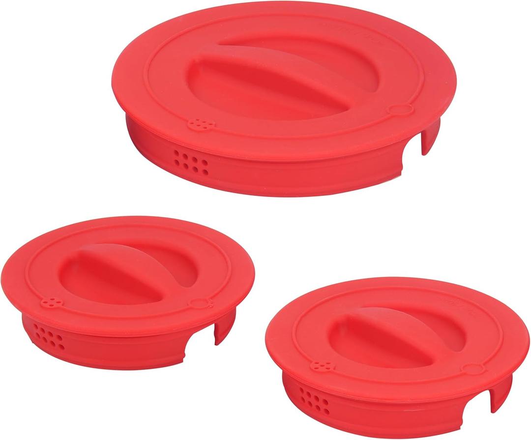 3 Pack Silicone Replacement Lids, Respectively Fits Pyrex 1-Cup, 2-Cup & 4-Cup Tempered Glass Liquid Measuring Cups, Reusable & Food-grade Silicone, Dishwasher & Microwave Safe