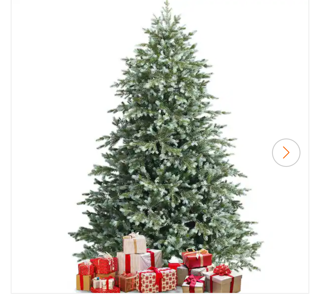 7ft Artificial Christmas Tree Spruce Hinged w/1260 Mixed PE & PVC Tips