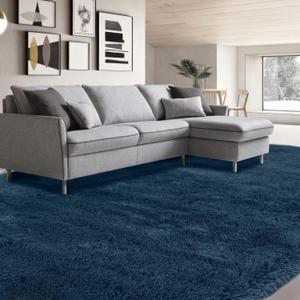 Shag Rug 9x12 for Living Room: Large Area Rug 9 X 12 Navy Blue for Living Room - Soft Plush Blue Rugs Modern Shaggy Fuzzy Floor Carpet (Navy Blue/9 by 12 Feet)