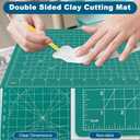 Polymer Clay Tools, Acrylic Roller Pin, Clay Sculpting Tools for Ceramic Craft, Rectangle Sheet Press Board Wire Texture Set Needle Detail Modelling Supplies(Size:26 Pcs)