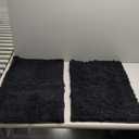 Yimobra Bathroom Rug Set 2-Piece, Soft Absorbent Quick-Dry Chenille Bath Mats, Machine-Washable, Bathroom Mats for Floor, Tub & Shower, Bath Rugs for Bathroom  32x20 + 24x17, Black