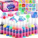Golinkid Magic Water Elf Toy Kit,12 Bottles 18 Molds 70ML Aqua Fairy Water Gel Kit for Kids with Sparkling Magic Gel, Crate Your Own Magic Water Elf Aqua Fairy Water Pets Craft Kits for Kids