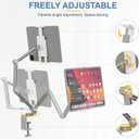 Houele Tablet Stand Holder, Adjustable Foldable Tablet Arm iPad Desk Mount with 360Rotate Base, Phone Holder iPad Stand for Desk and Bed, Compatible with Tablets, Phones or Other 4-15.6" Device