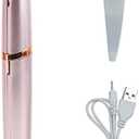 USB Rechargeable Portable Electric Eyebrow Trimmer Pen for Women, Painless Precision Hair Remover, Safe Shaver Razor Tool for Face, Leg, Lip, Armpit, Hand (Rose Gold)