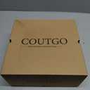 Coutgo Womens Slouchy Knee High Boots Low Kitten Heel Square Toe Tall Boots Fall Winter Shoes