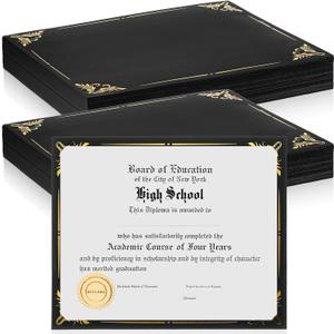 Fainne 100 Pcs Certificate Holder Foil Border 8.5 x 11 Inch Single Sided Award Certificates Cover for Letter Size Cardstock Document Paper Diploma Graduation School Marriage Supplies(Black)