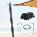 Adjustable Height Shade Sail Support Pole - 1 Pack 11FT Heavy-Duty 2.4" Rust-Proof Metal Post, Concrete Installation for Sun Shade Canopy Setup for Sun Shade Sails, Garden & Pool Areas