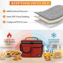 opux Insulated Lunch Box for Men Women Kids, Leakproof Reusable Lunch Bag Cooler for Work School Office, Soft Thermal Lunchbox Tote with Shoulder Strap for Boys Girls Adults, Heather Red, 14 Can/8L