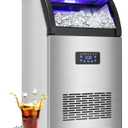 Commercial Ice Maker Machine 150LBS/24H with 50LBS Storage Bin, Stainless Steel Undercounter/Freestanding Ice Maker Machine for Home Bar Outdoor, 55PCS Ice Cubes Ice Machine, Self Cleaning