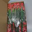 Artificial Flowers for Outdoors,20 Bundles UV Resistant Outdoor Fake Daffodil Flowers,Artificial Faux Plastic Outdoor Flowers Greenery Shrubs Plants for Indoor Outside Decor(Red)