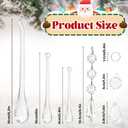 210 Pcs Christmas Tree Decoration Crystal Ornaments 6 Styles Clear Acrylic Hanging Teardrop Chandelier Garland Pendant Xmas Party Home Ornaments