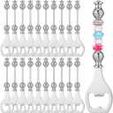 20pcs Beadable Beer Opener Reusable Bottle Opener Decorative for Bartenders DIY Flat Beer Bottle Openers Beaded Bottles Openers DIY Bead Metal Silver Wine Stoppers for Crafts Fall Bar Party Favor