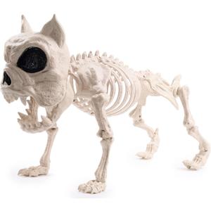 JOYIN 16 Posable Puppy Skeleton Halloween Decorations Realistic Plastic Dog Animal Bones with Movable Joints for Halloween Indoor Outdoor Decor Spooky Scene Party Favors Graveyard Decor
