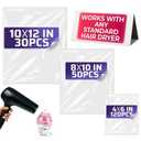 200Pcs Heat Shrink Wrap Bags  3 Sizes 4x6" (120) 8x10" (50) 10x12" (30) Clear PVC Plastic  Compatible with Any Heat Gun or Hair Dryer at Medium Temperature  Great for Wrapping DIY Crafts and Gifts