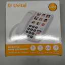 Uvital Big Button Phone for Seniors, Corded Landline Phones for Seniors with 8 One-Touch Dialing Big Buttons and 1 SOS Emergency Button, Hands-Free, Loud Ringer, Easy to Use (White)