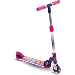 Huffy Light Up Inline Scooter for Kids, 2 Wheel Kick Scooter with LED Lights and Rear Brake, Foldable, Adjustable Handlebar on Select Models, Durable Frame, Licensed Character Graphics