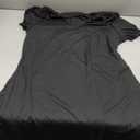 Aloodor Women's Casual Dresses Short Sleeve V-Neck Dress with Pockets (Black, XL)