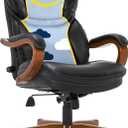 Serta Conway Big and Tall Executive Office Chair - Ergonomic Lumbar Support, Bonded Leather, Padded Armrests, High Back Computer Desk Chair, Black