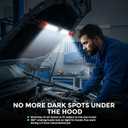 2300 Lumen Underhood Work Light Rechargeable - Foldable LED Mechanic Light Bar with 3 Brightness Levels, 6000mAh Battery Power Bank, IP65 Waterproof, Telescoping Hooks for Car Repair Garage
