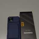 for iPhone 16 Plus Case with Card Holder (4-5 Cards), Slide Camera Cover, Military Grade Drop & RFID Protection, Shockproof Heavy Duty Rugged Women Men Wallet Phone Case for iPhone 16 Plus, Blue